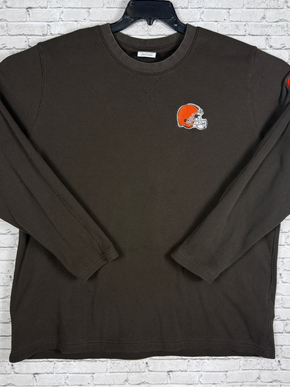 Nike Cleveland Browns NFL Long-Sleeve Waffle Crew Mens Shirt XXL